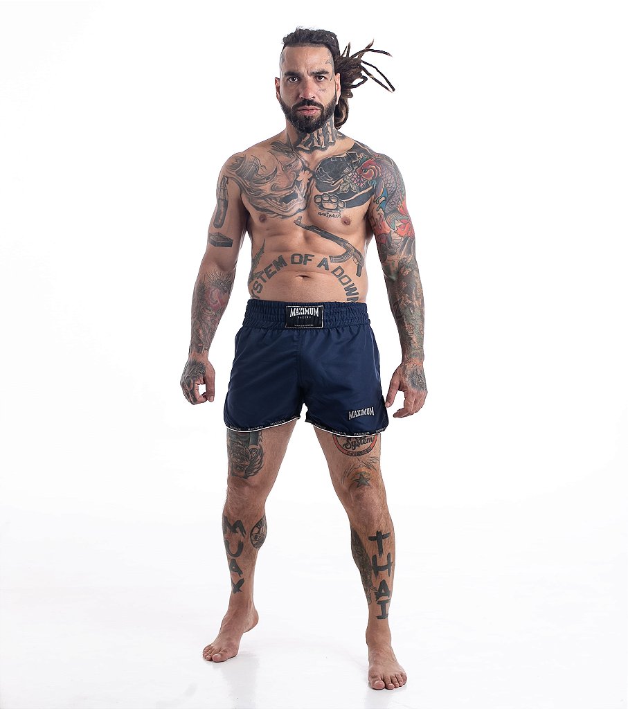 Shorts de Muay Thai Maximum Liso Azul Marinho