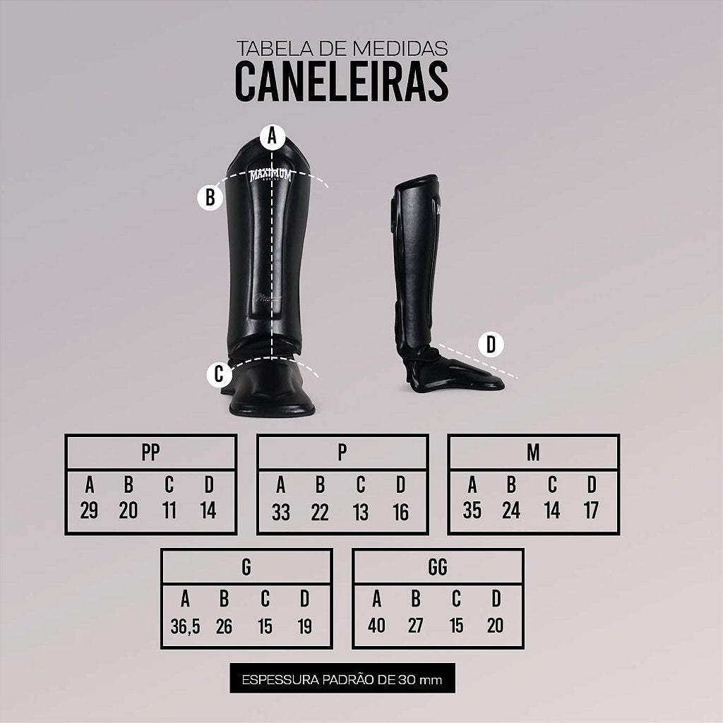 Caneleira De Muay Thai e Kickboxing Maximum Classic Black - PAR
