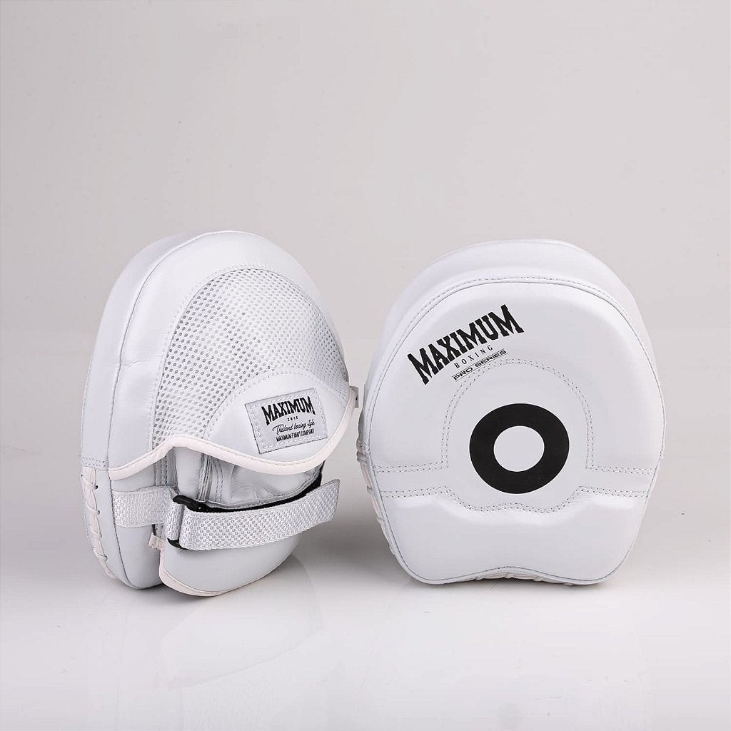 Manopla de Foco Boxe Maximum Profissional Branca - PAR
