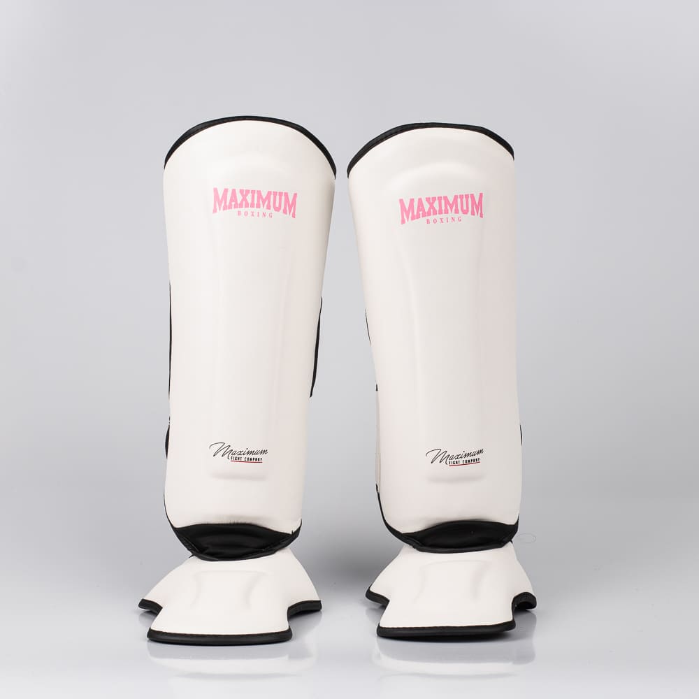 Caneleira de Muay Thai e Kickboxing Maximum  Classic  Pink/White - PAR