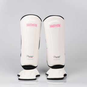 Caneleira de Muay Thai e Kickboxing Maximum  Classic  Pink/White - PAR