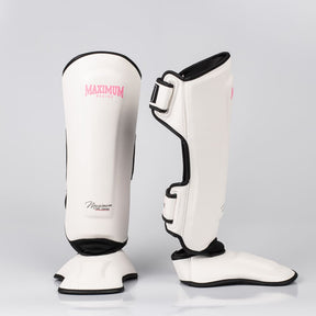 Caneleira de Muay Thai e Kickboxing Maximum  Classic  Pink/White - PAR