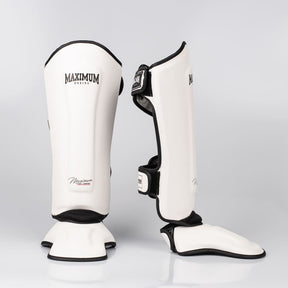 Caneleira de Muay Thai e Kickboxing Maximum  Classic White/Black - PAR