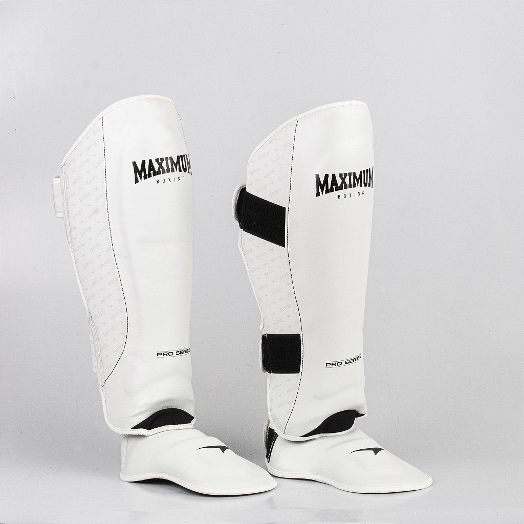 Caneleira De Muay Thai e Kickboxing Profissional Branca - Par