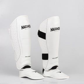 Caneleira De Muay Thai e Kickboxing Profissional Branca - Par