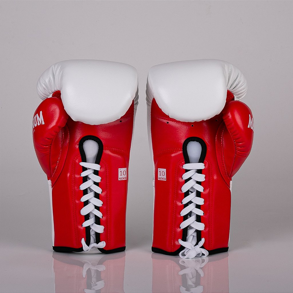 Luva de Boxe e Muay Thai Maximum Pro Series Cadarço - Vermelha