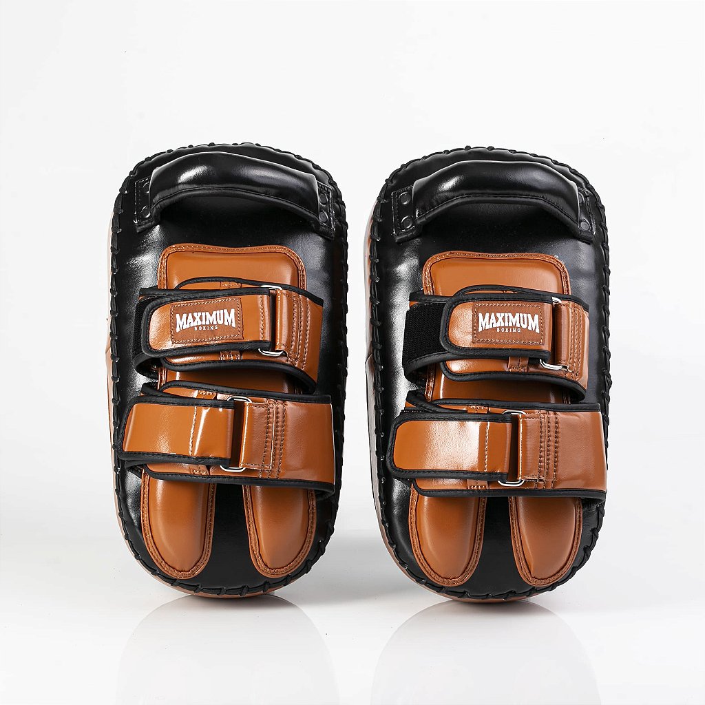 Aparador de Chute e Soco Thai Pad Muay Thai Marrom e Preto - Par