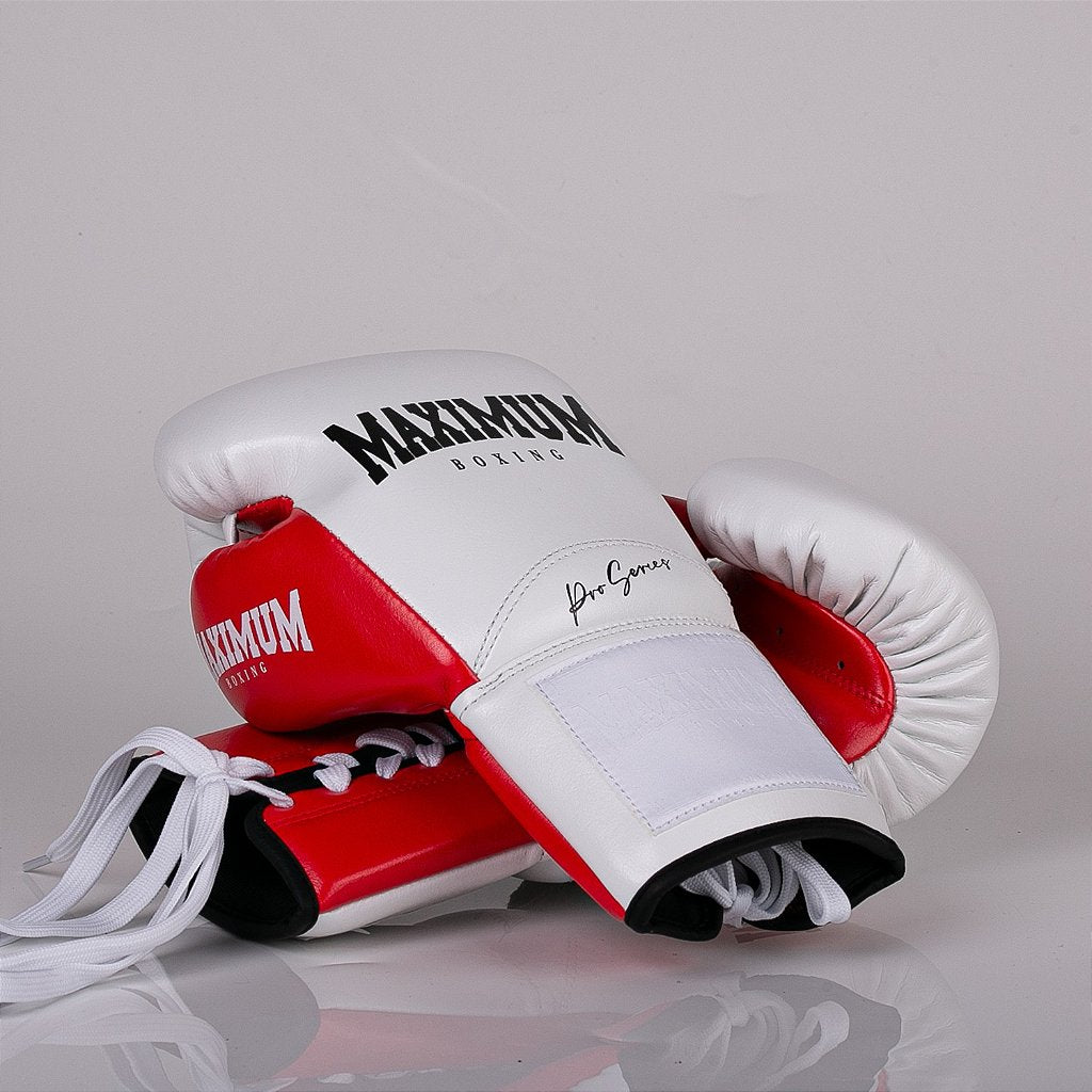 Luva de Boxe e Muay Thai Maximum Pro Series Cadarço - Vermelha