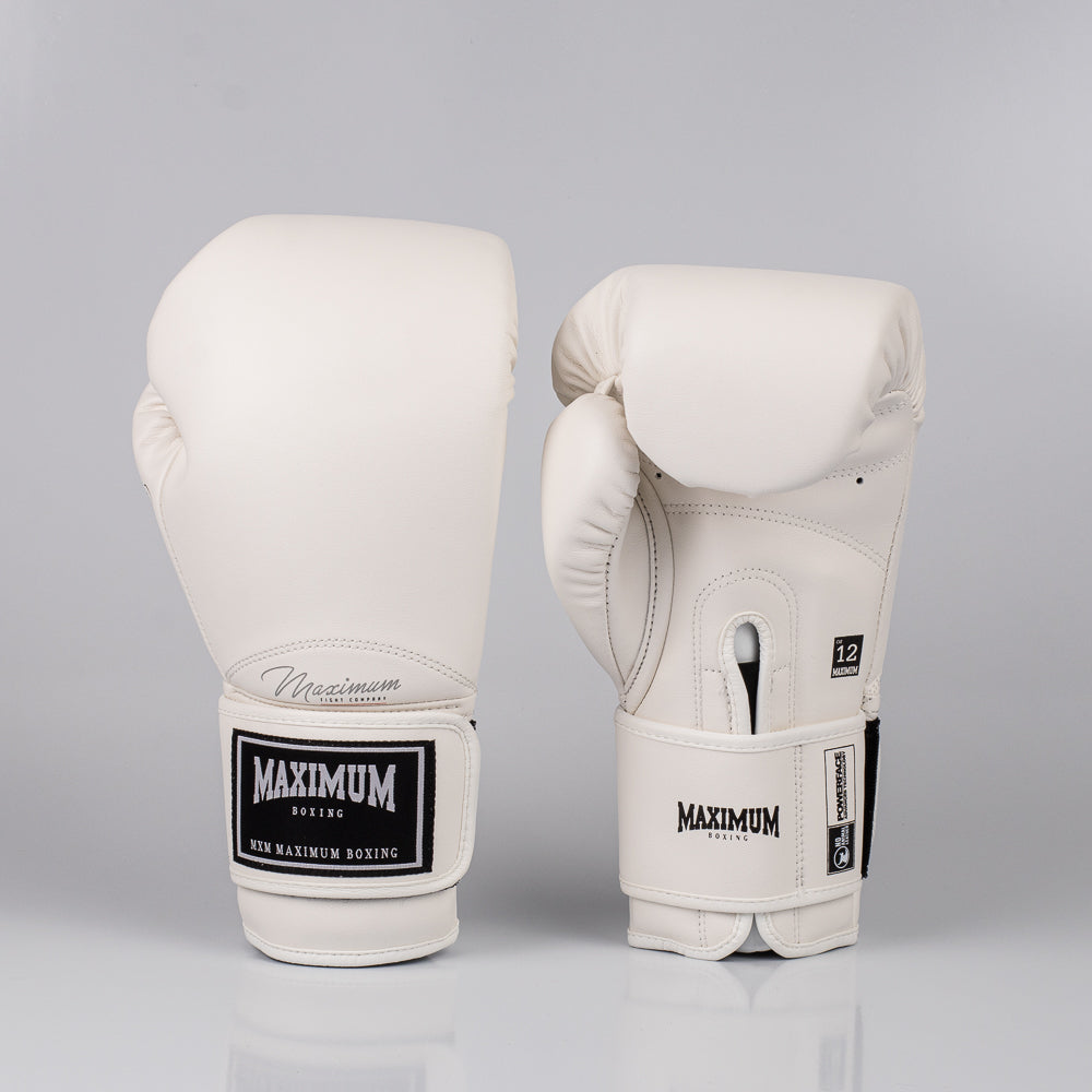 Kit Muay Thai Luva Classic Iniciante e Caneleira White