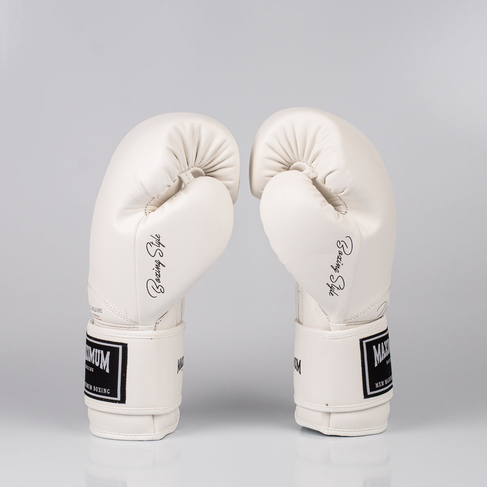 Kit Muay Thai Luva Classic Iniciante e Caneleira White