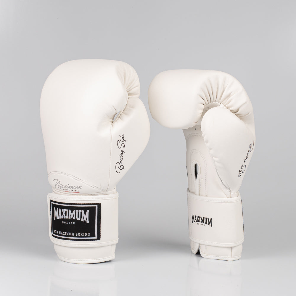Kit Muay Thai Luva Classic Iniciante e Caneleira White