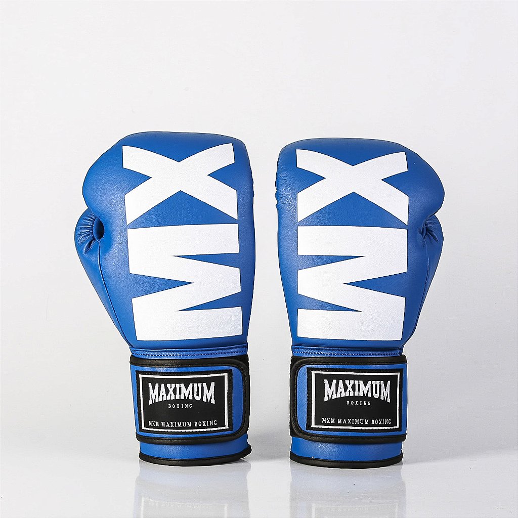 Luva de Boxe e Muay Thai MXM - Cor Azul Power Face