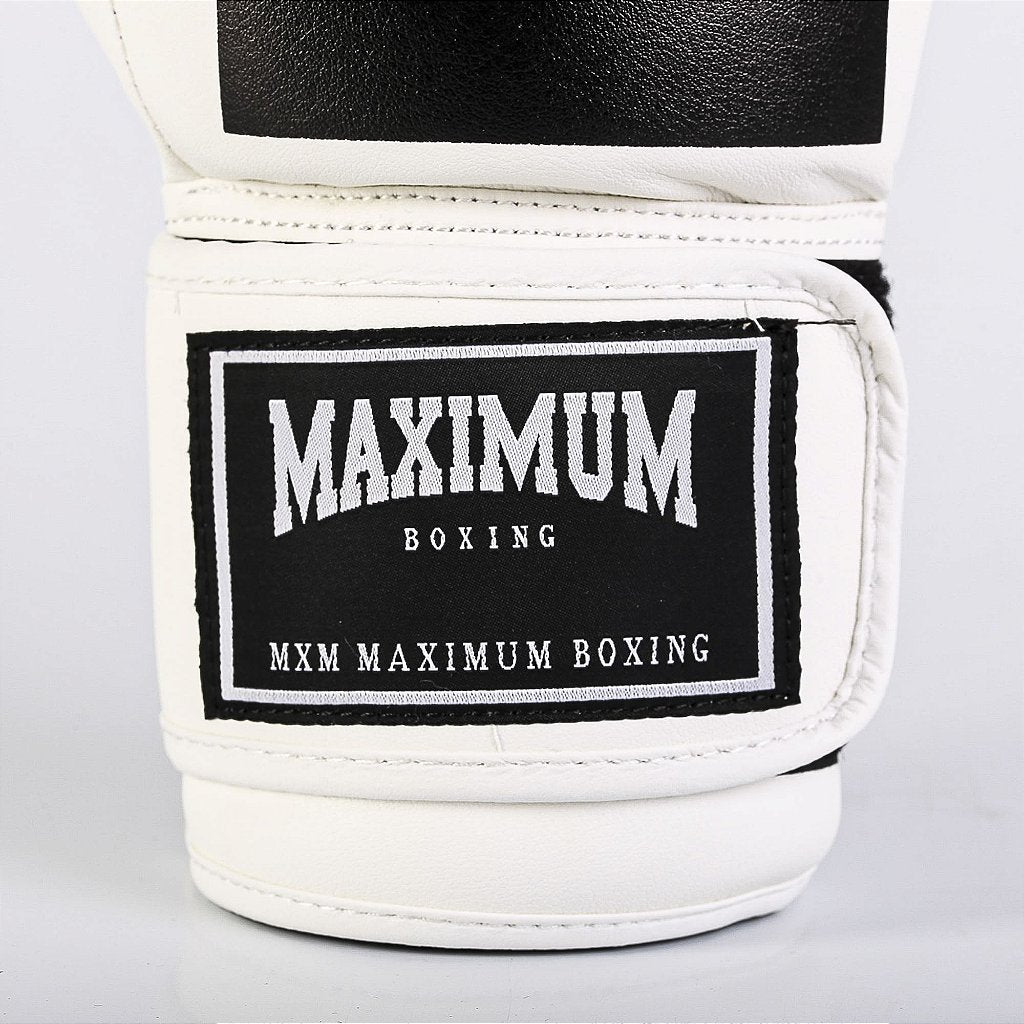 Luva de Boxe e Muay Thai MXM Inverse - Cor White/Black - Power Face