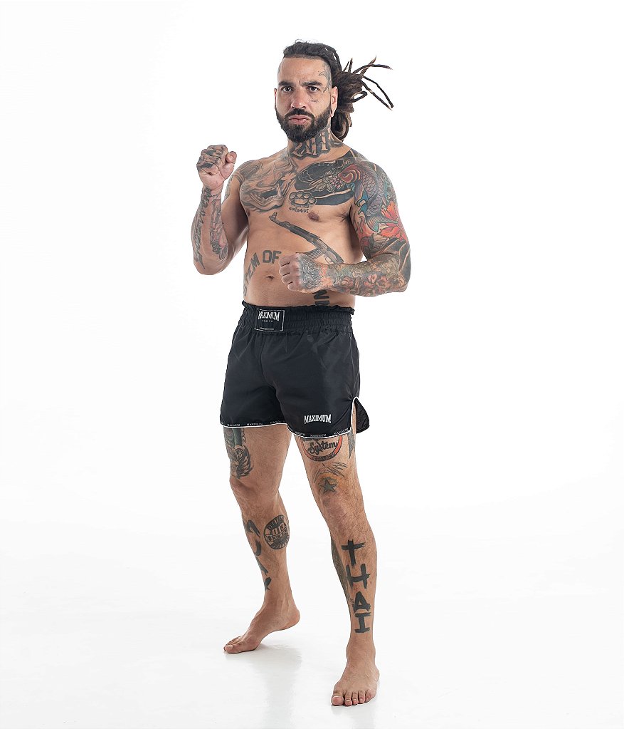 Shorts de Muay Thai Maximum Liso Preto