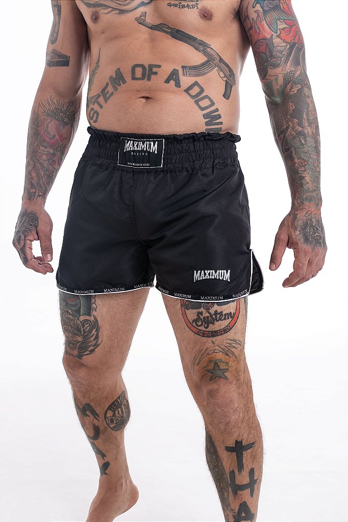 Shorts de Muay Thai Maximum Liso Preto