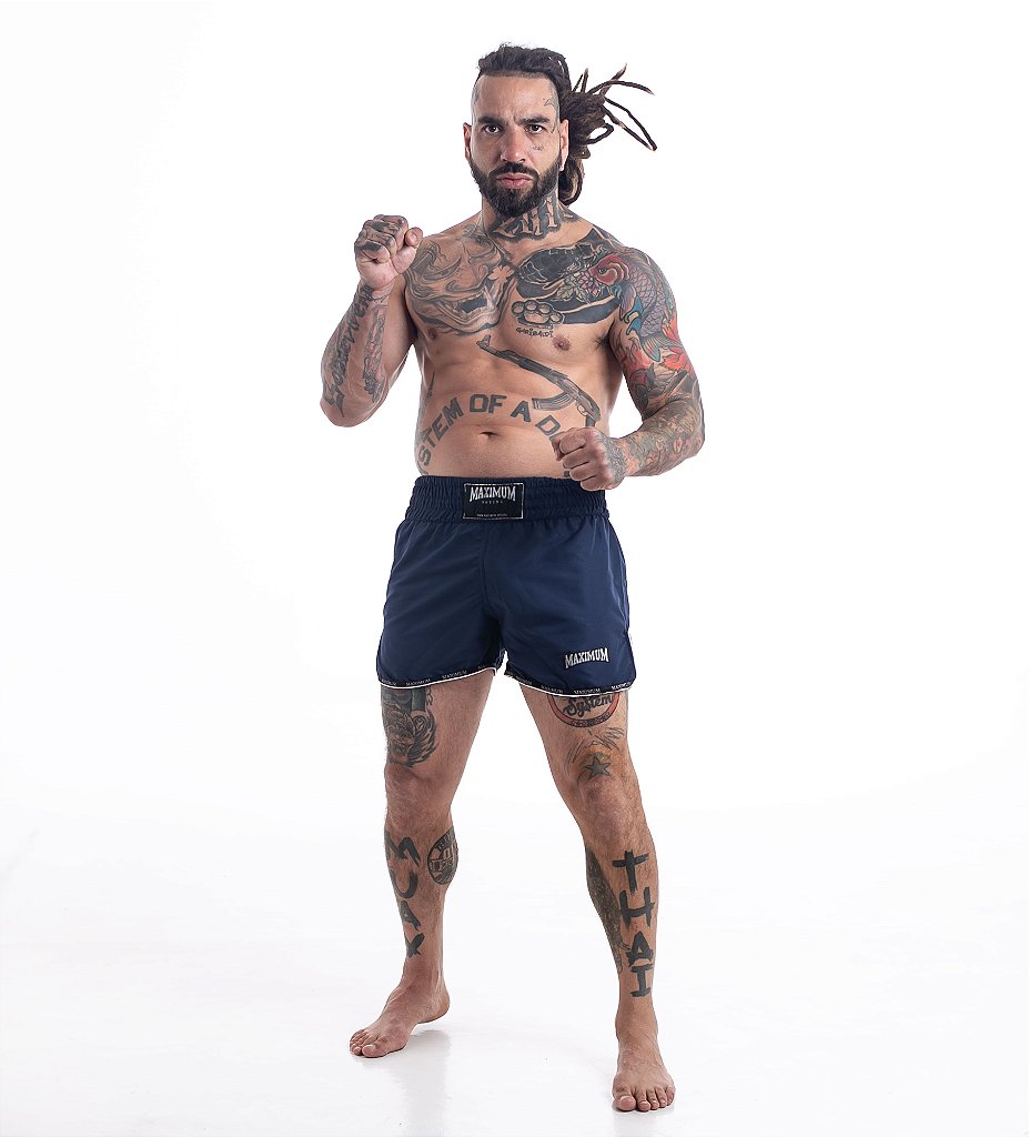 Shorts de Muay Thai Maximum Liso Azul Marinho