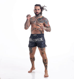 Shorts de Muay Thai Maximum Camuflado Preto