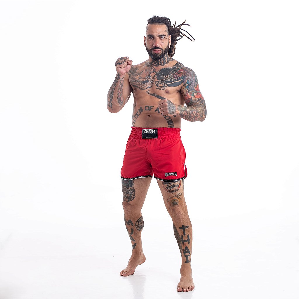 Shorts de Muay Thai Maximum Liso Vermelho