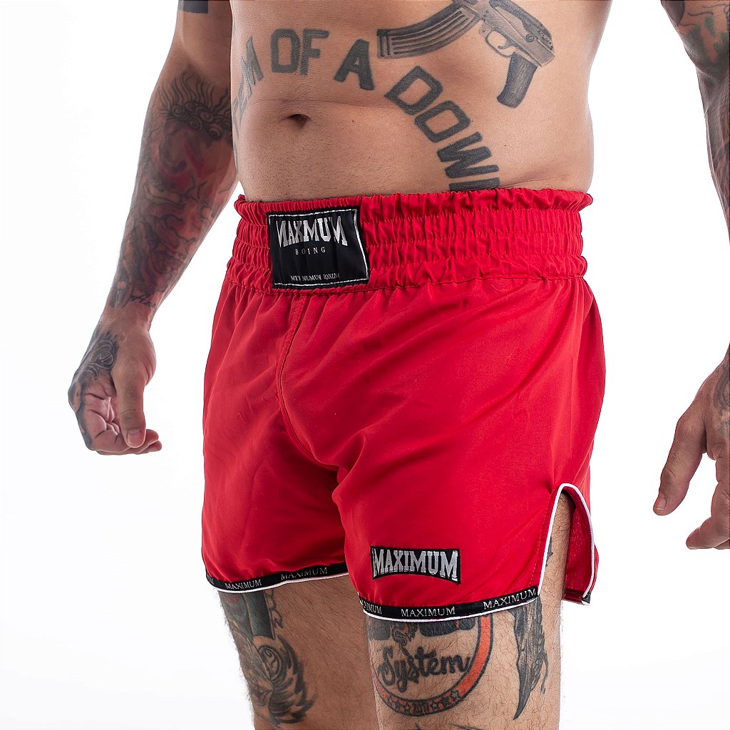 Shorts de Muay Thai Maximum Liso Vermelho
