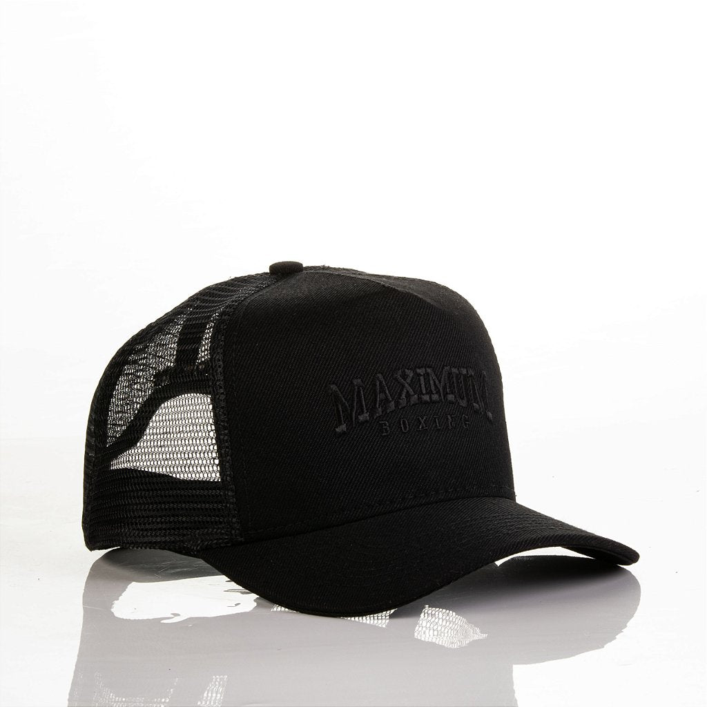 Boné Maximum Preto Logo Preto Algodão Rede