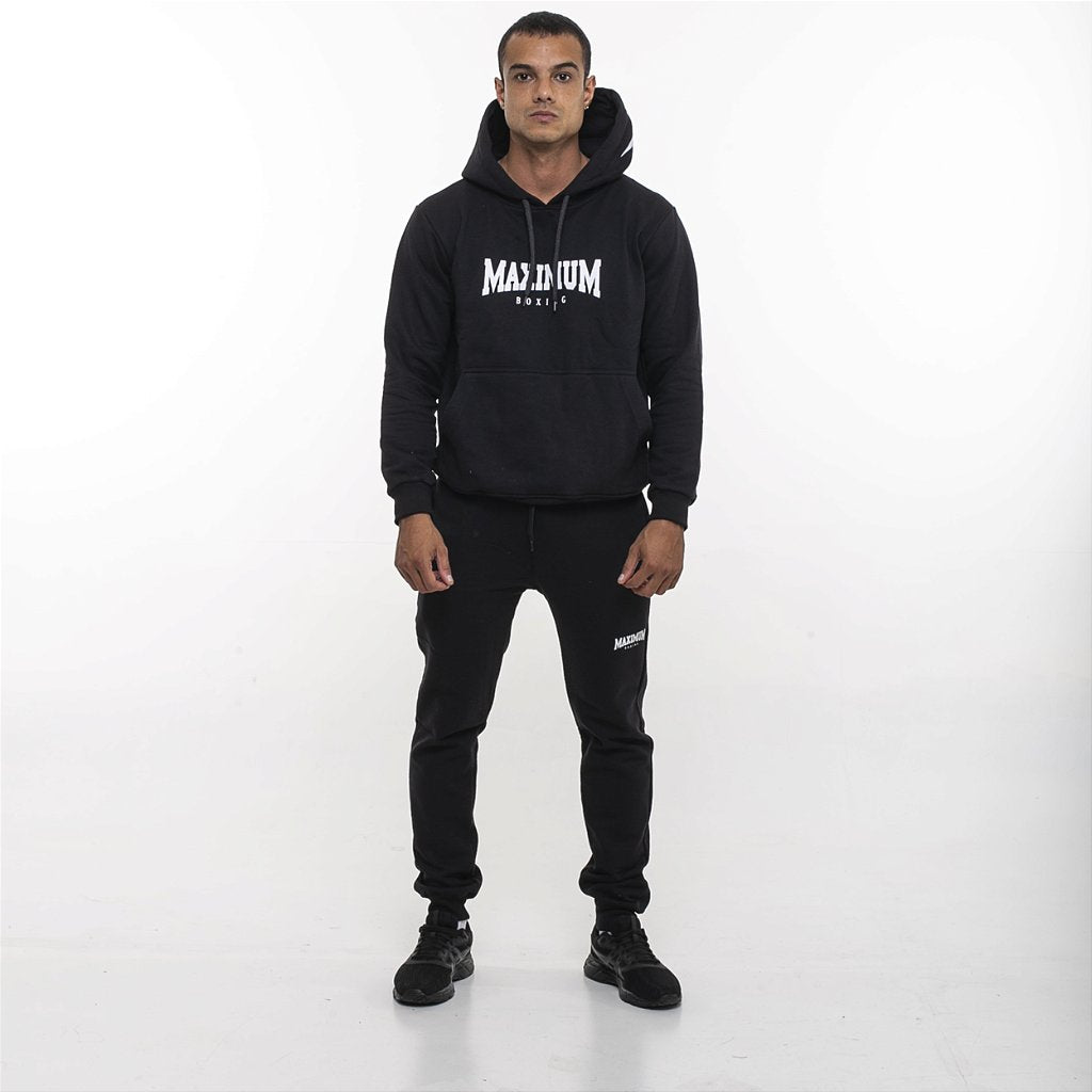 Blusa de Moletom Maximum Canguru - Preto