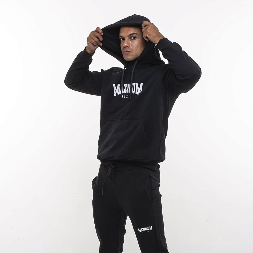 Blusa de Moletom Maximum Canguru - Preto