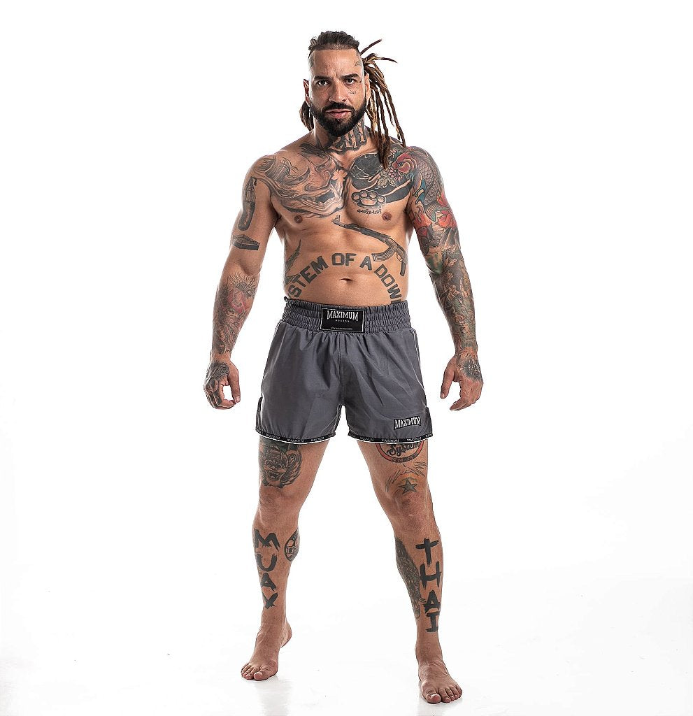 Shorts de Muay Thai Maximum Cinza