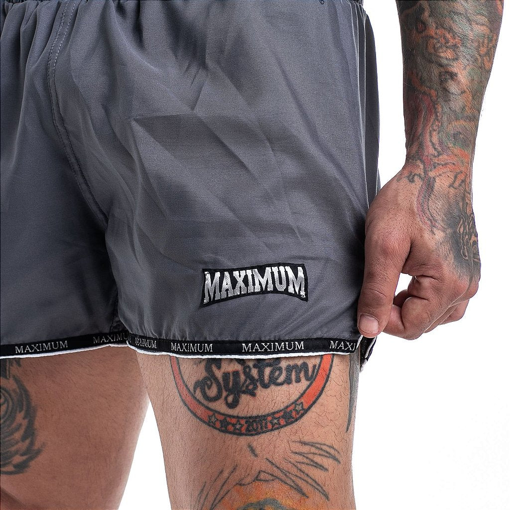 Shorts de Muay Thai Maximum Cinza