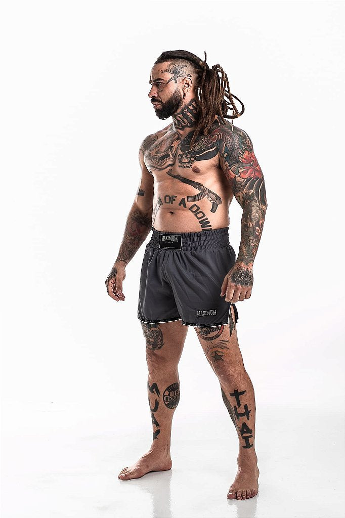 Shorts de Muay Thai Maximum Cinza