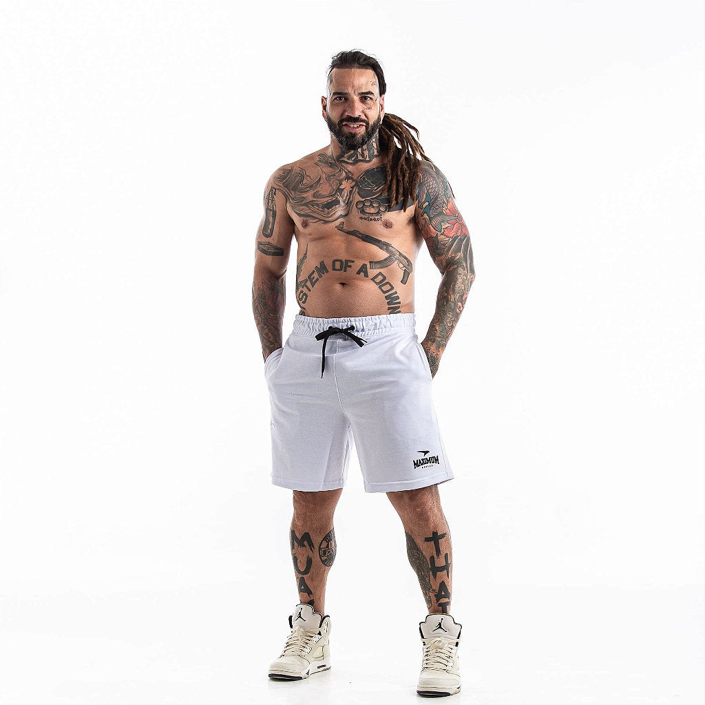 Shorts Bermuda Moletom Branco