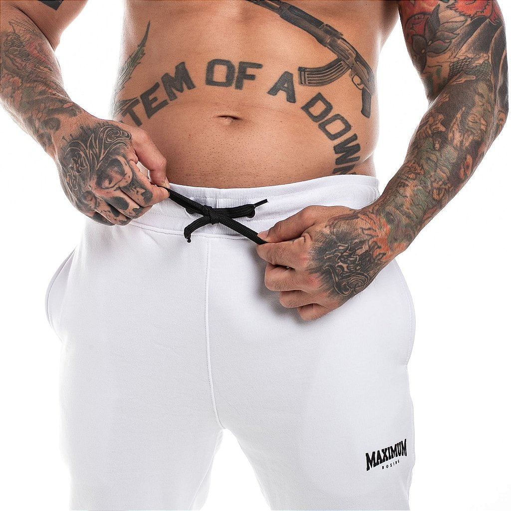 Calça de Moletom Jogger - Branco