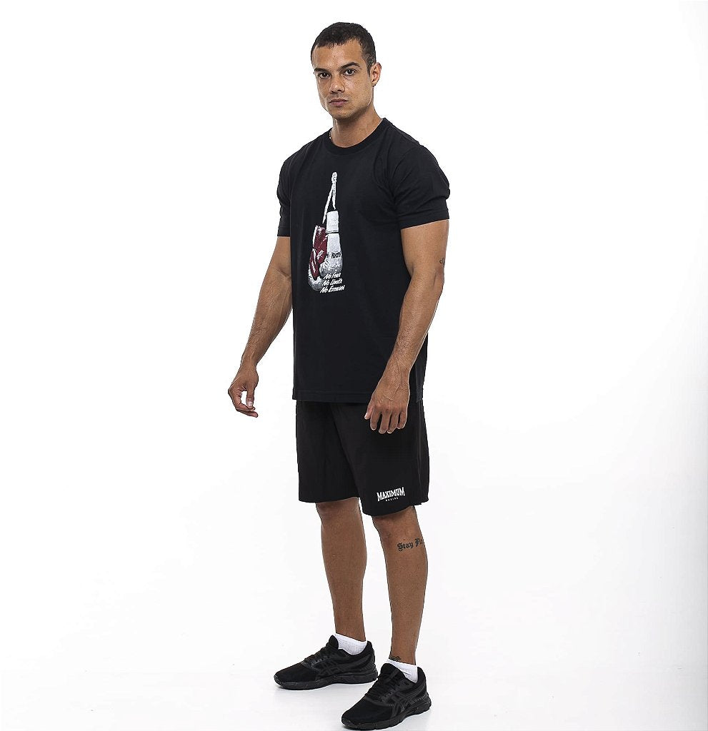 Camiseta Estampa Boxe Preta