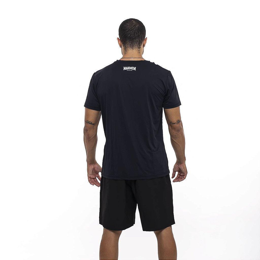 Camiseta Treino Fitness Dry Fit Detalhes Lateral Preto