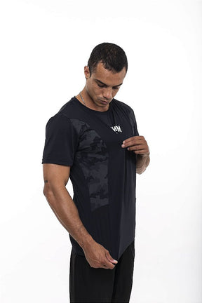 Camiseta Treino Fitness Dry Fit Detalhes Lateral Preto