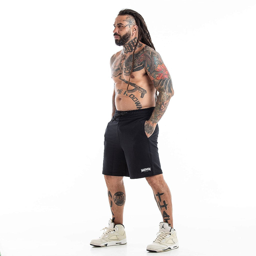 Shorts Bermuda Moletom Preto