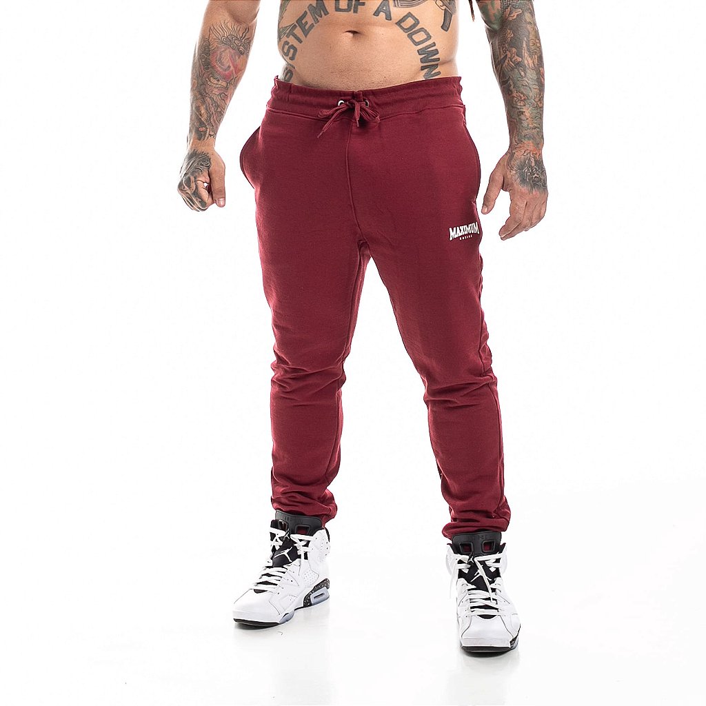Calça de Moletom Jogger - Bordô