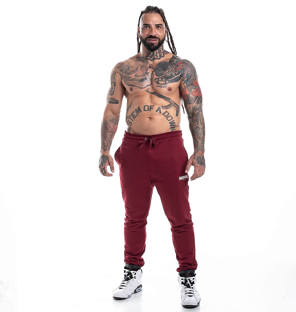 Calça de Moletom Jogger - Bordô