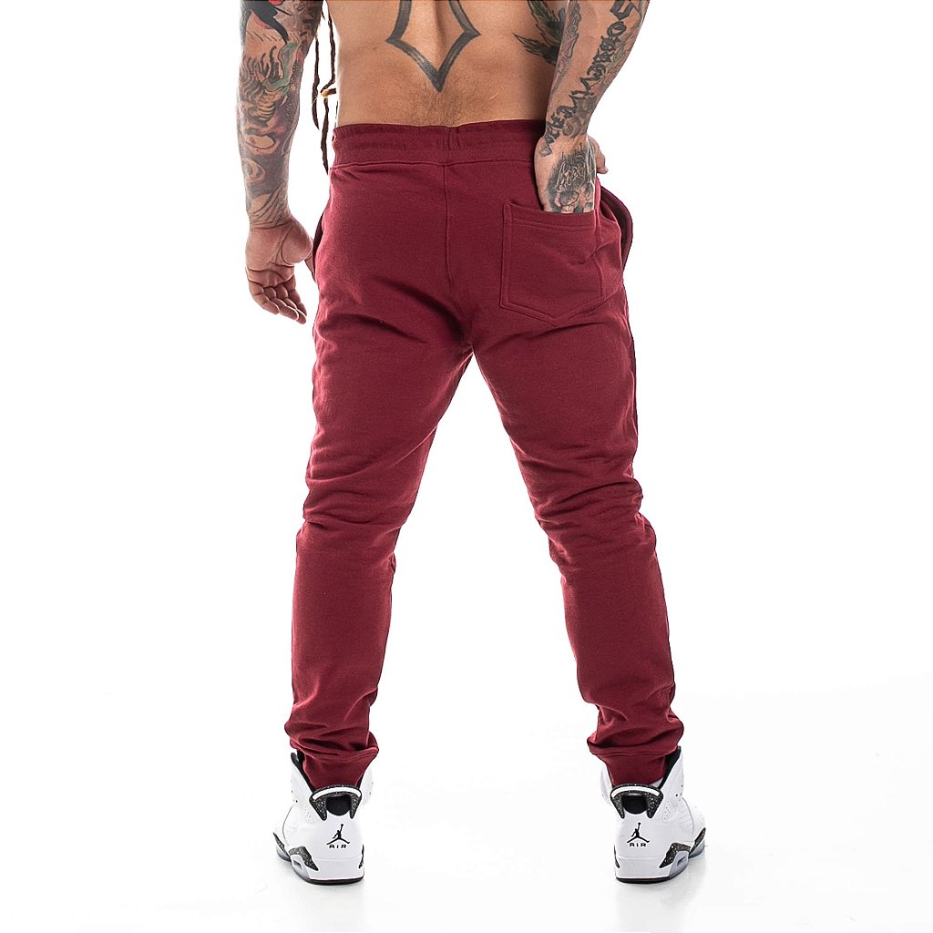 Calça de Moletom Jogger - Bordô
