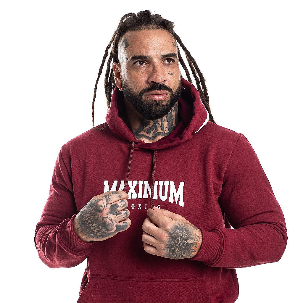 Blusa de Moletom Maximum Canguru - Bordô