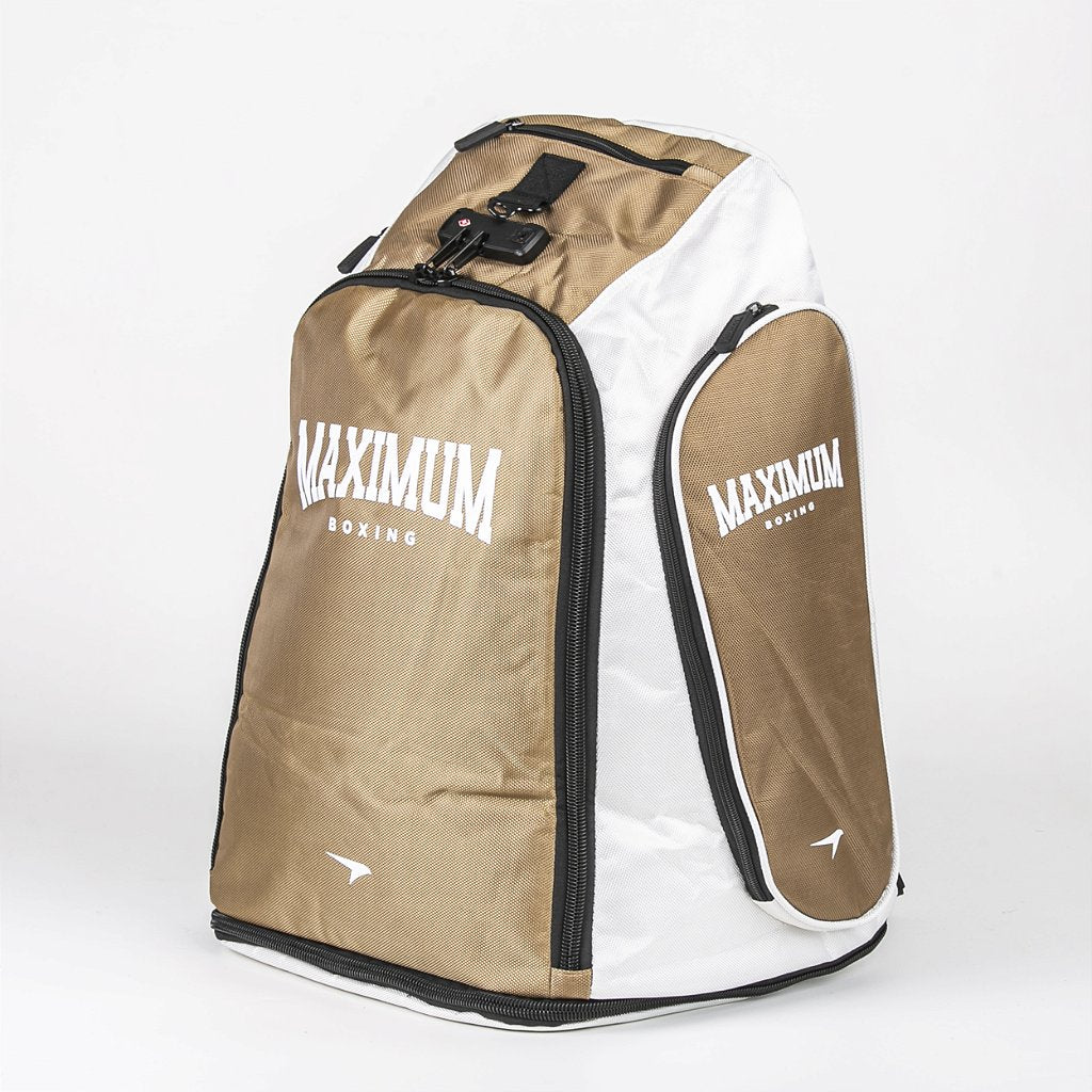 Bolsa de Treino Lutas e Fitness Branco e Dourado