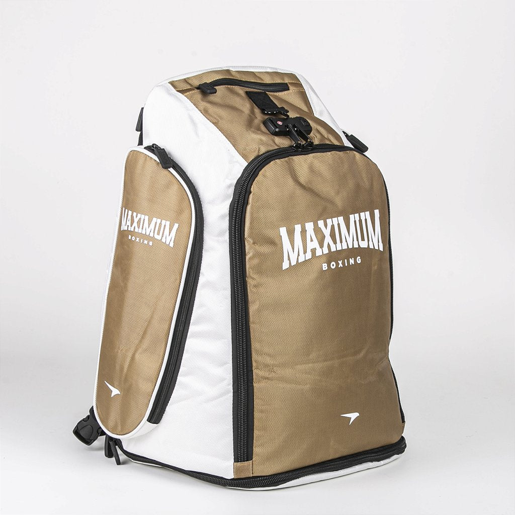 Bolsa de Treino Lutas e Fitness Branco e Dourado