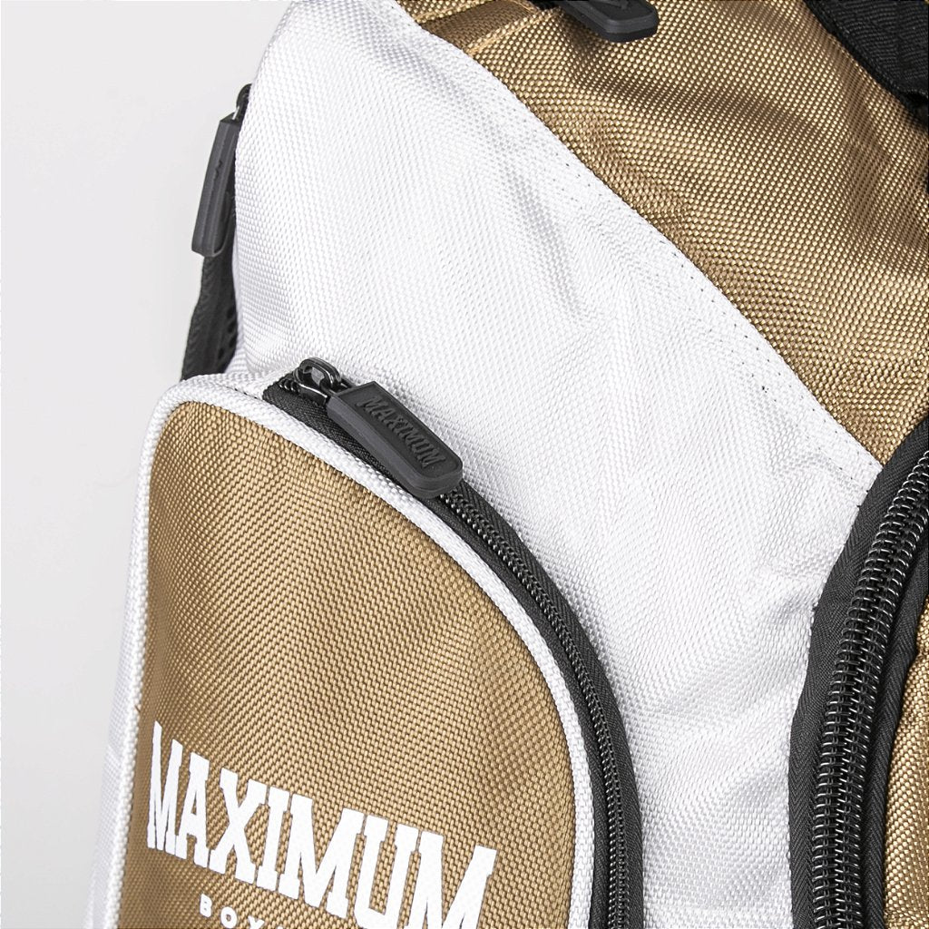 Bolsa de Treino Lutas e Fitness Branco e Dourado