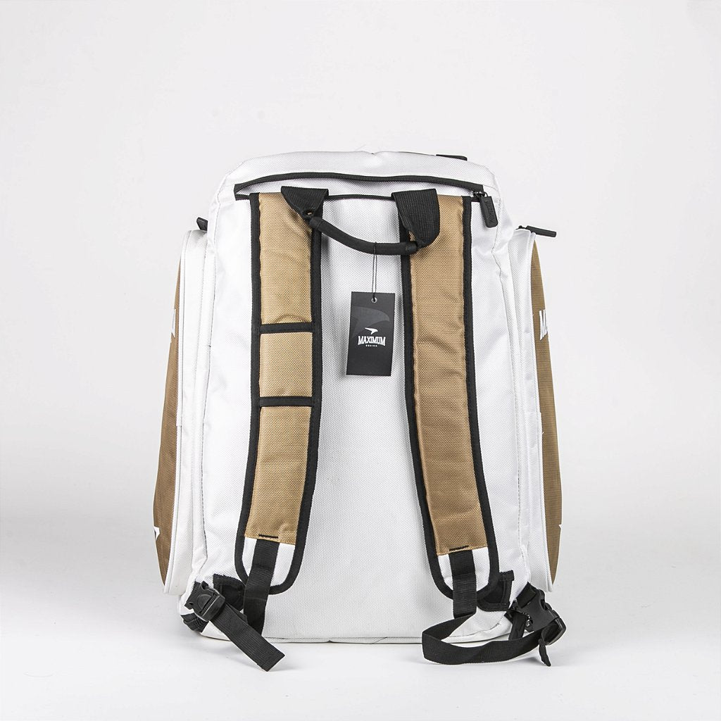 Bolsa de Treino Lutas e Fitness Branco e Dourado