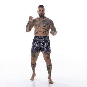 Shorts de Muay Thai Camuflado Cinza