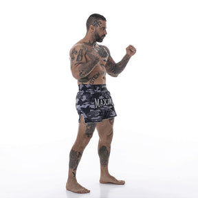 Shorts de Muay Thai Camuflado Cinza