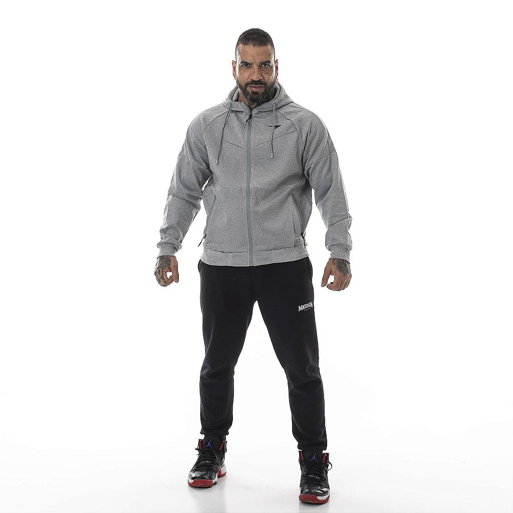 Jaqueta Fitness Poliester Cinza