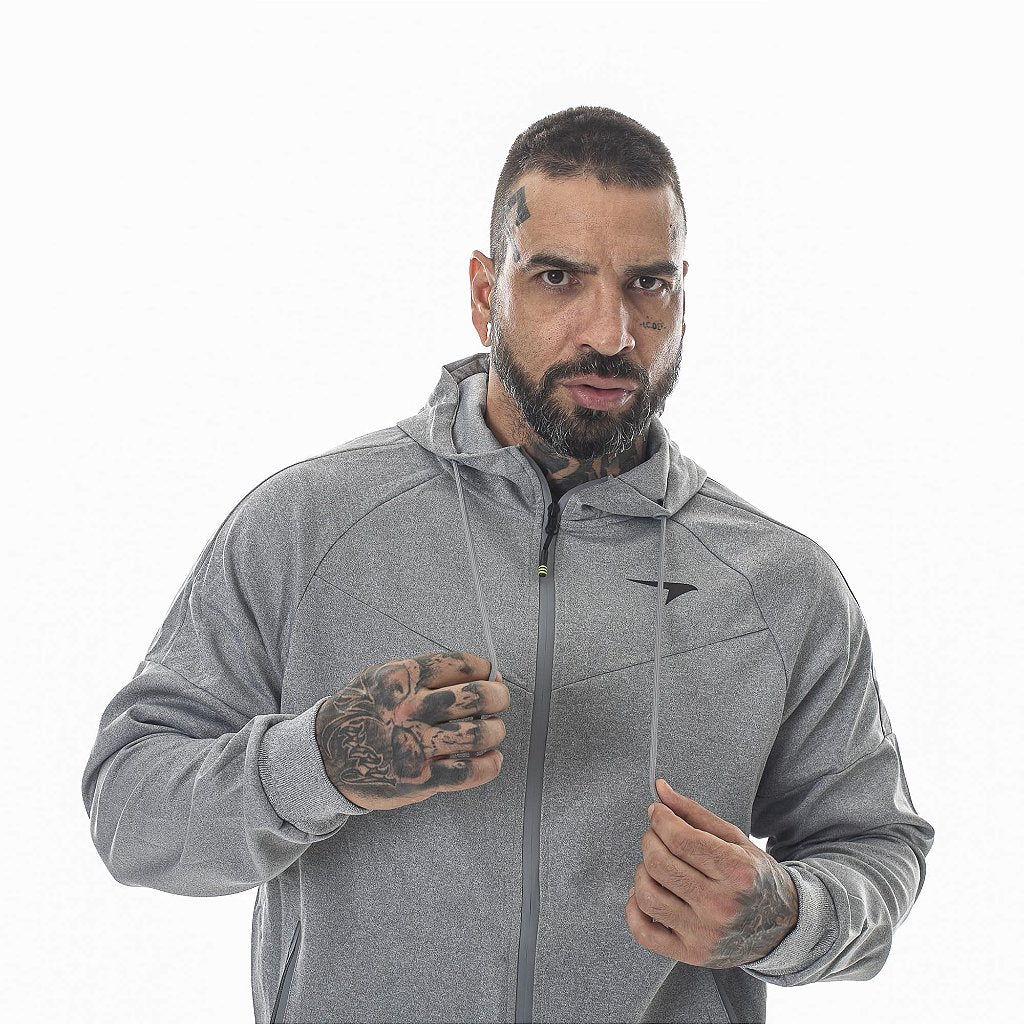 Jaqueta Fitness Poliester Cinza