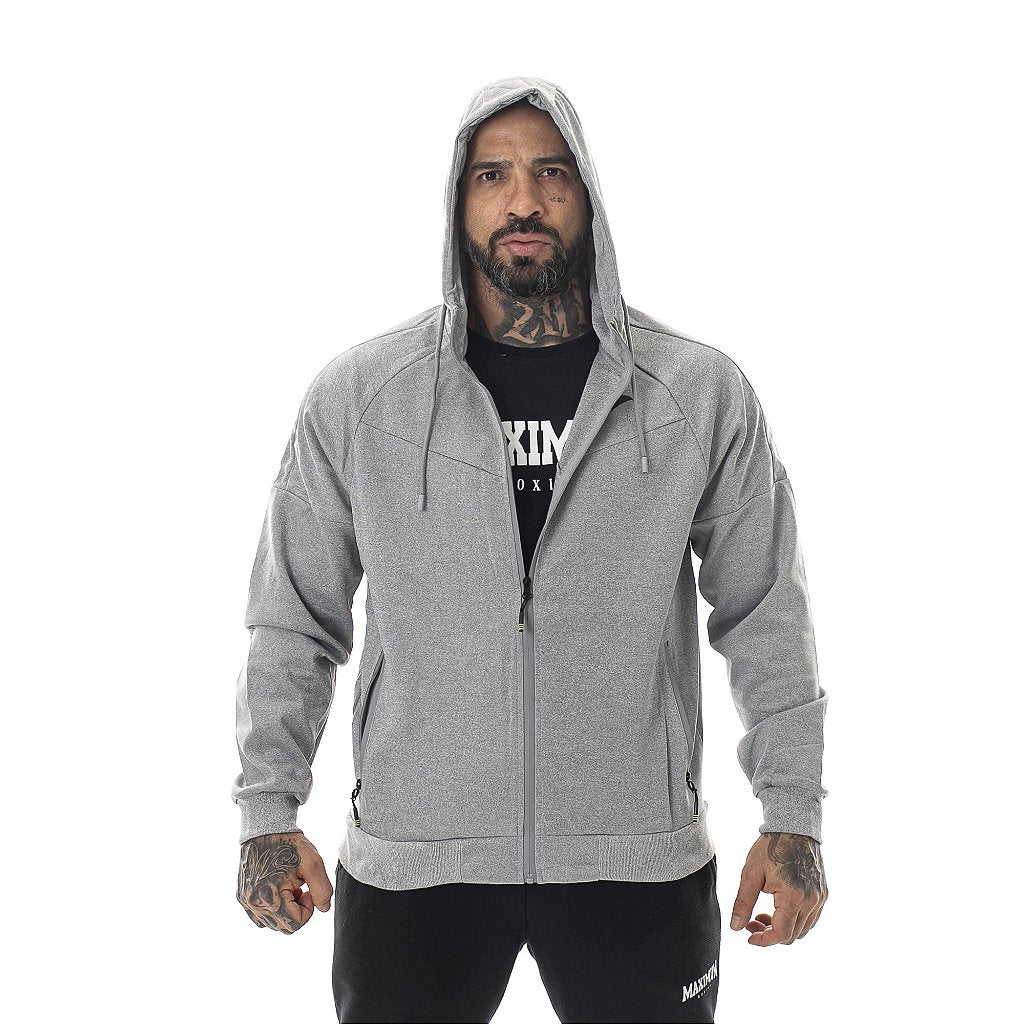 Jaqueta Fitness Poliester Cinza