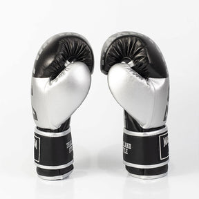 Luva de Boxe e Muay Thai Maximum OZ Power Face - Cor Preto/Prata