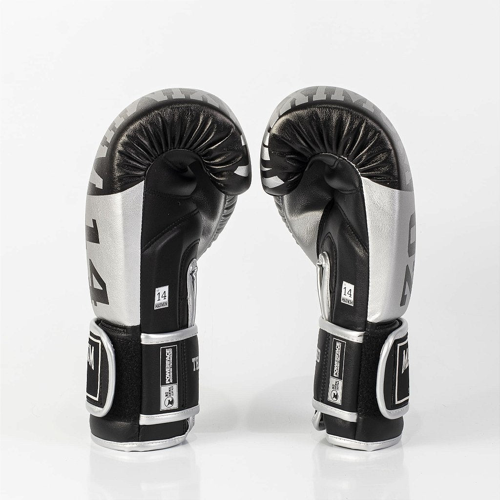 Luva de Boxe e Muay Thai Maximum OZ Power Face - Cor Preto/Prata
